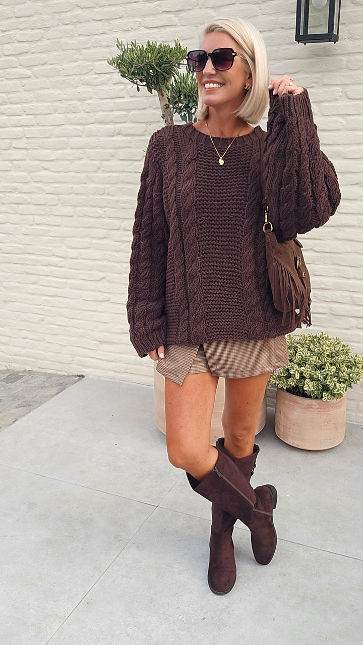 SAAR cable knit chocolat