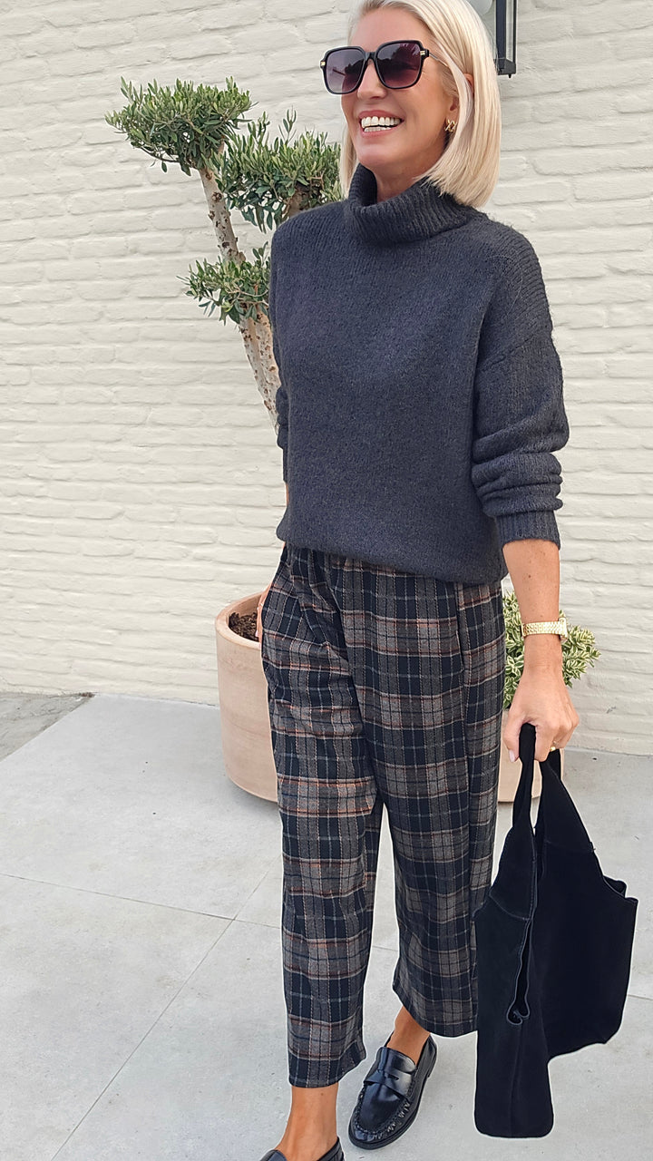 NOAH check pants grey