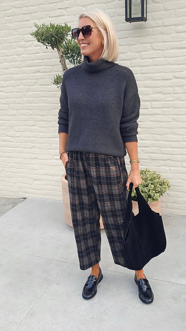 NOAH check pants grey