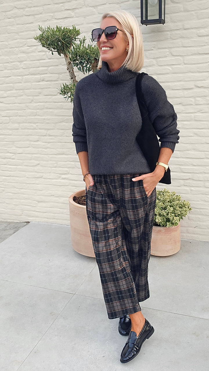 NOAH check pants grey