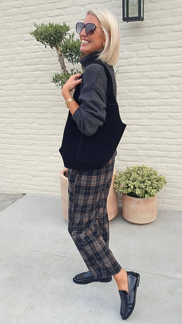 NOAH check pants grey