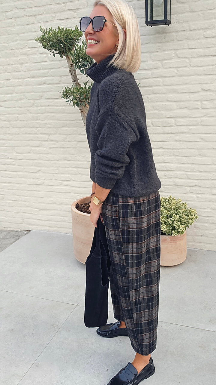 NOAH check pants grey