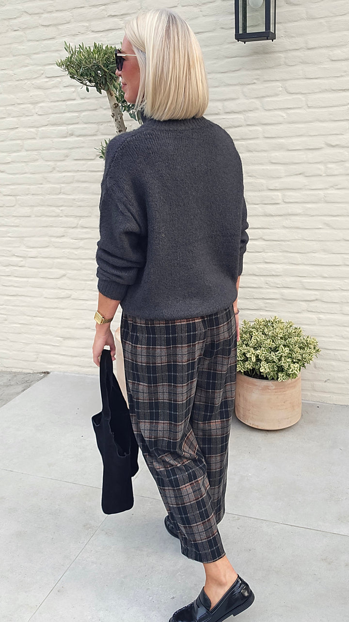 NOAH check pants grey