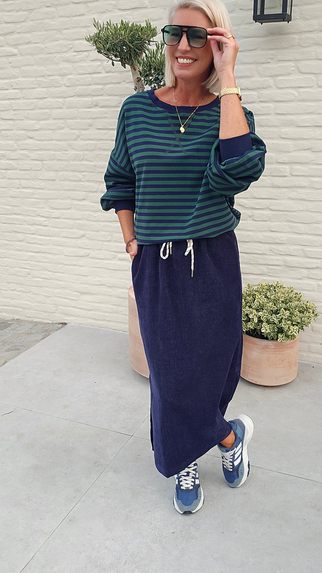 BIEKE light sweatshirt navy green