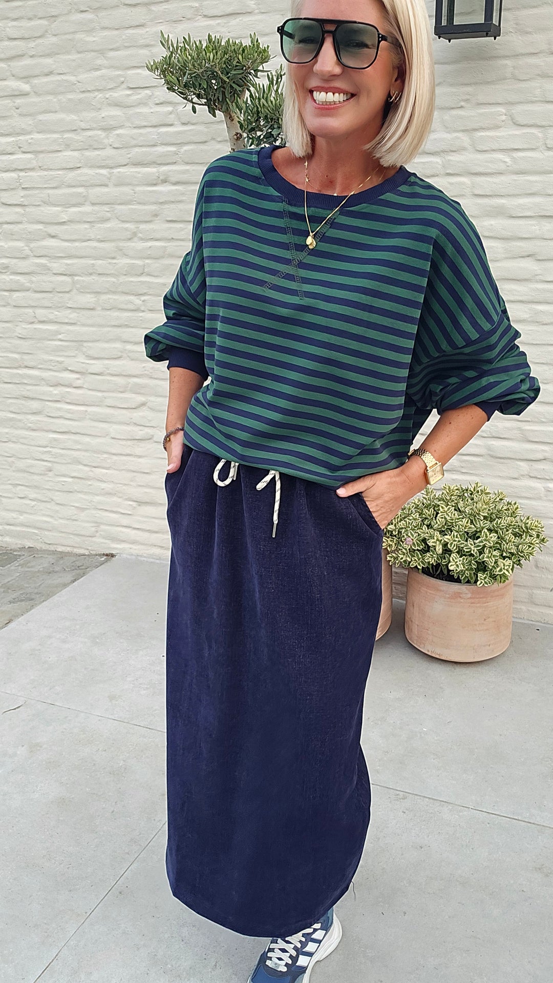 BIEKE light sweatshirt navy green