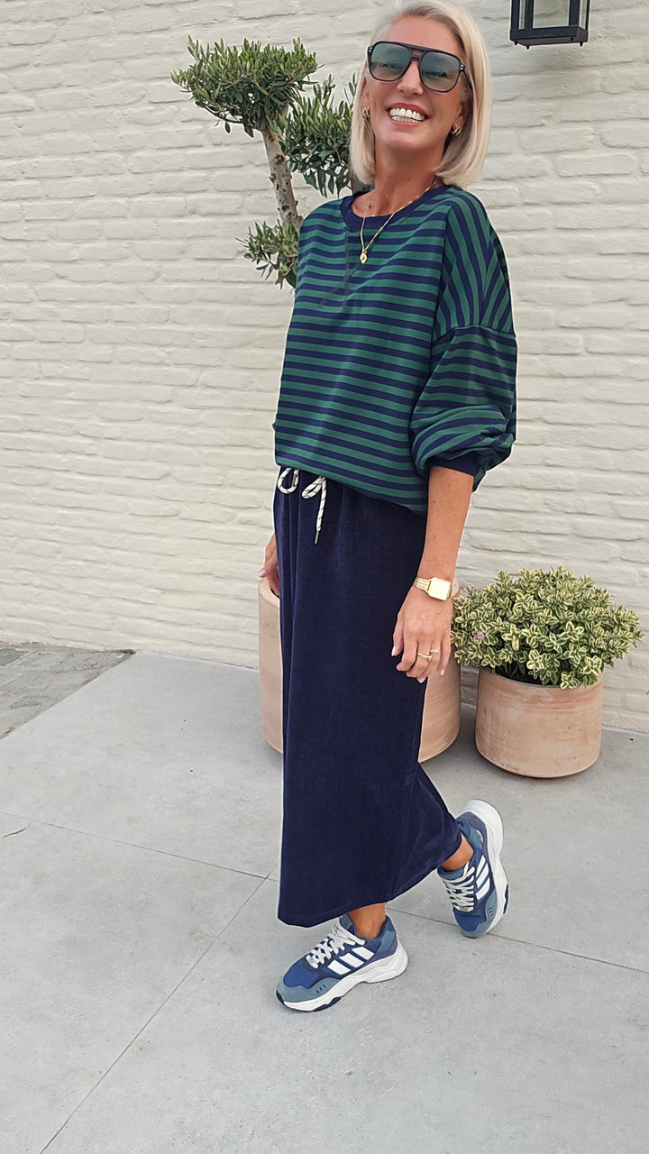 CLAIRE velours skirt navy