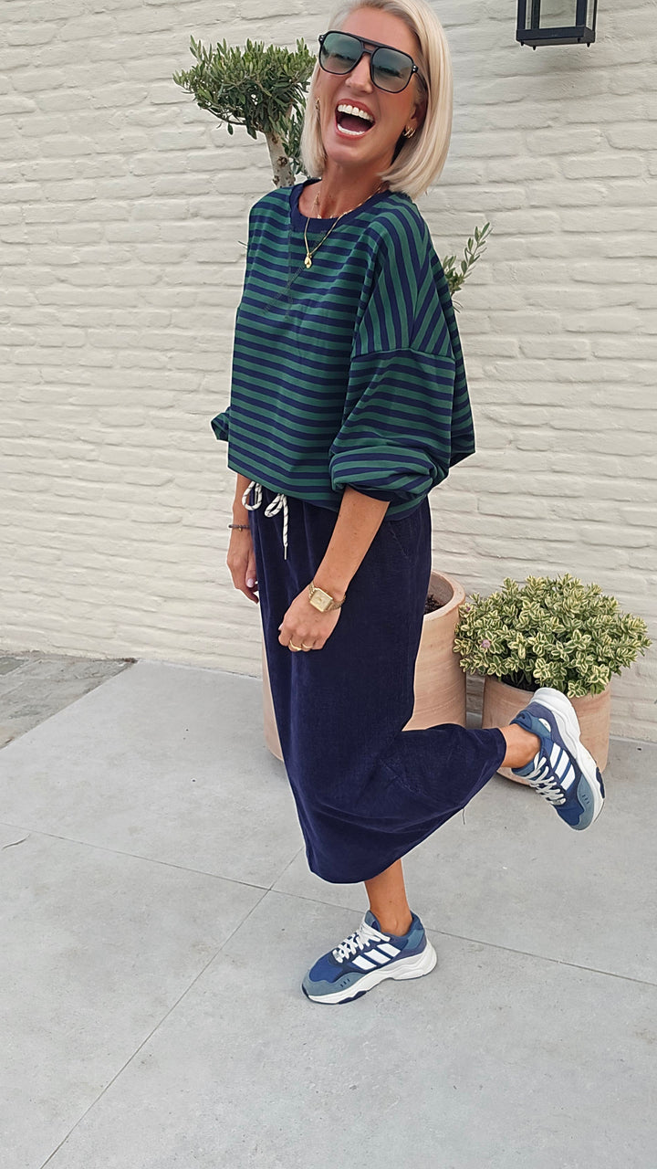 CLAIRE velours skirt navy