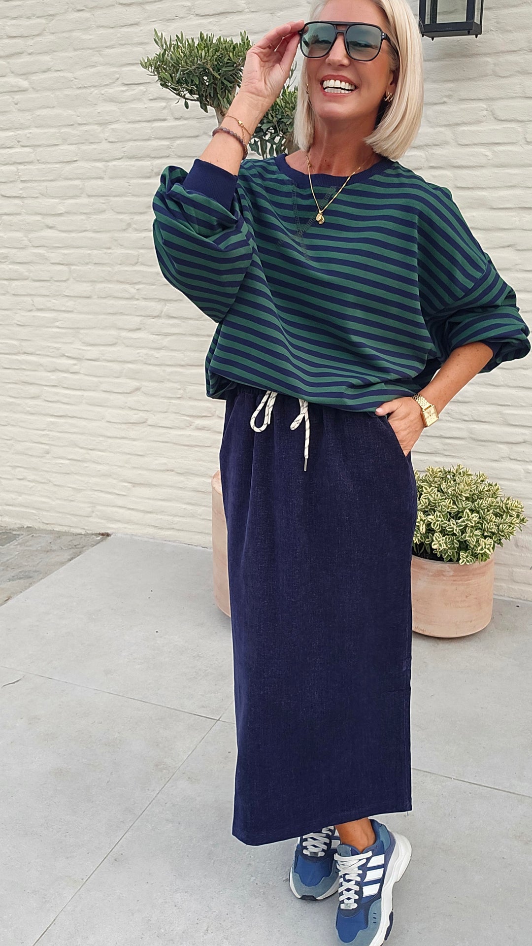 CLAIRE velours skirt navy