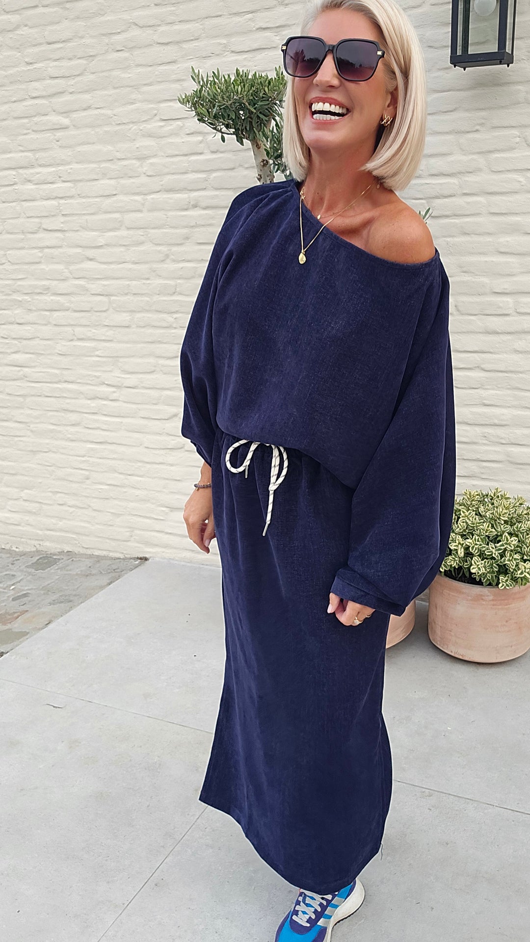 CLAIRE velours skirt navy