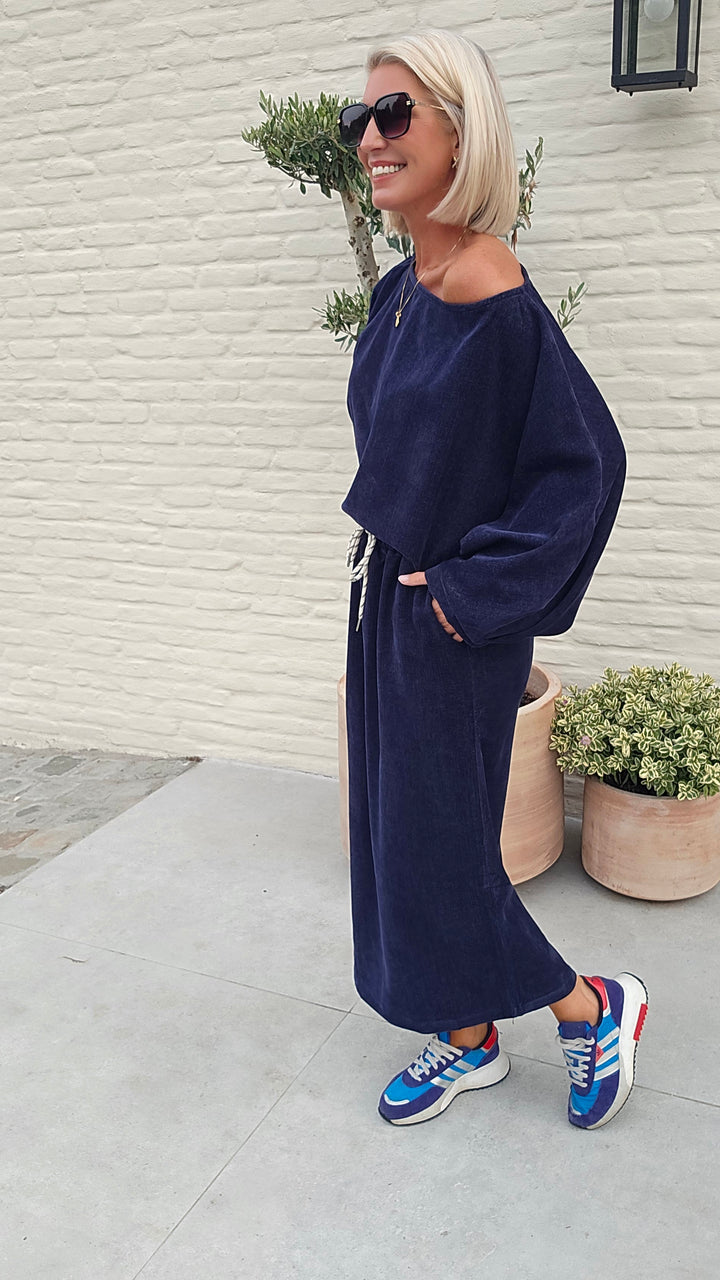 CLAIRE velours skirt navy