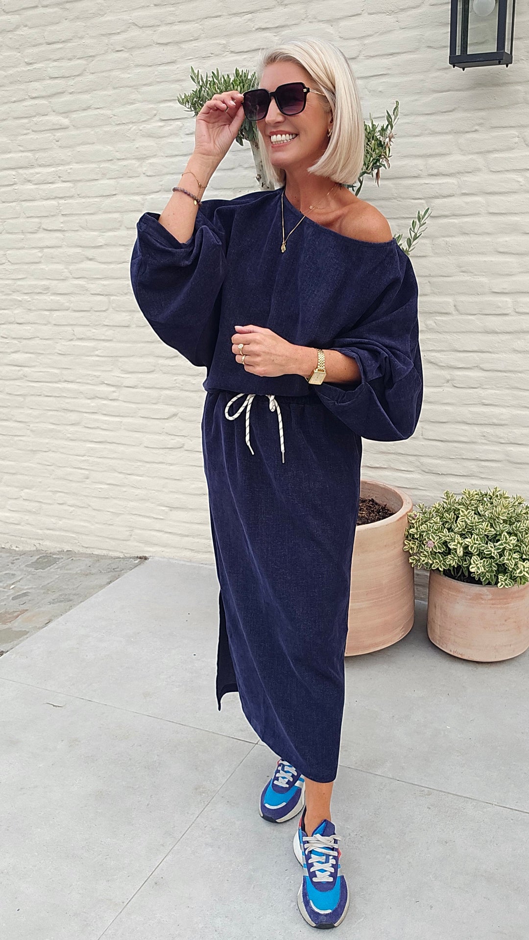 CLAIRE velours skirt navy