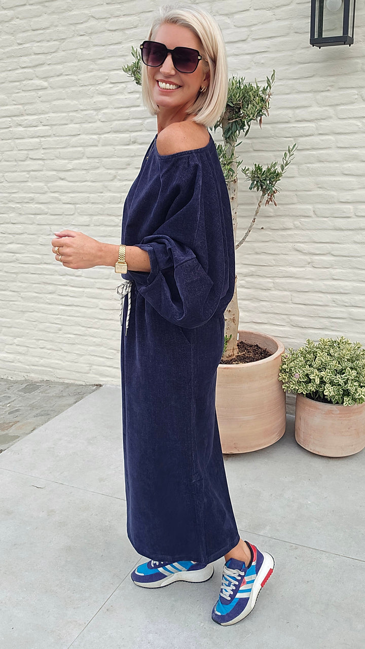 CLAIRE velours top navy