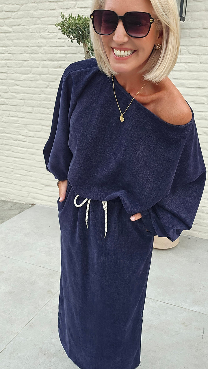 CLAIRE velours top navy