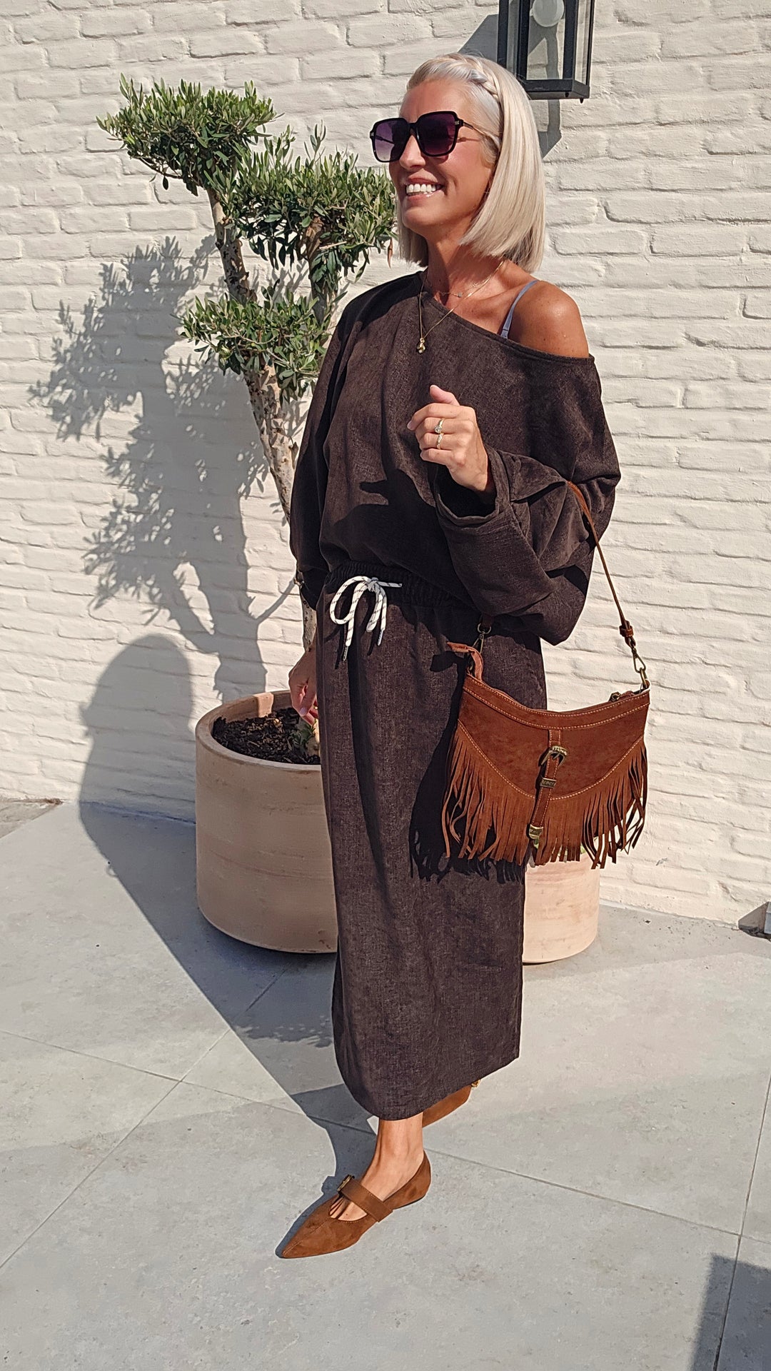 CLAIRE velours skirt chocolat