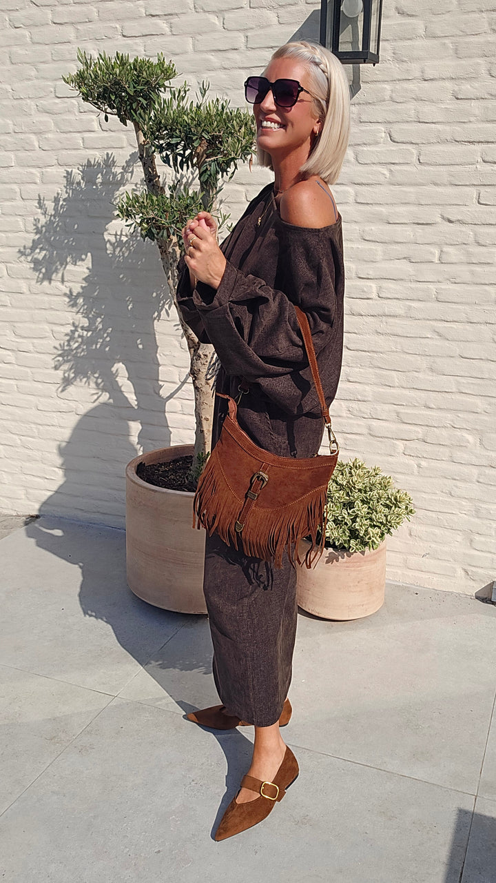 CLAIRE velours skirt chocolat
