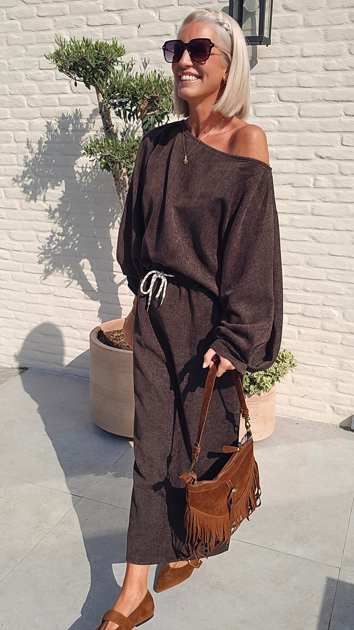 CLAIRE velours skirt chocolat