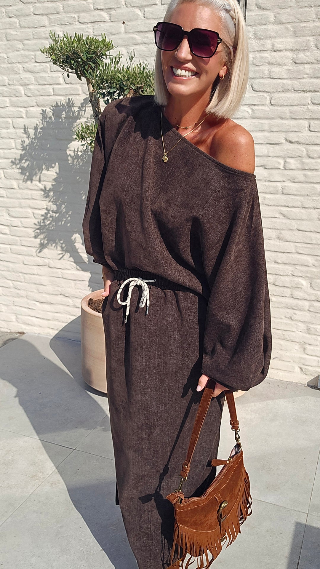 CLAIRE velours skirt chocolat