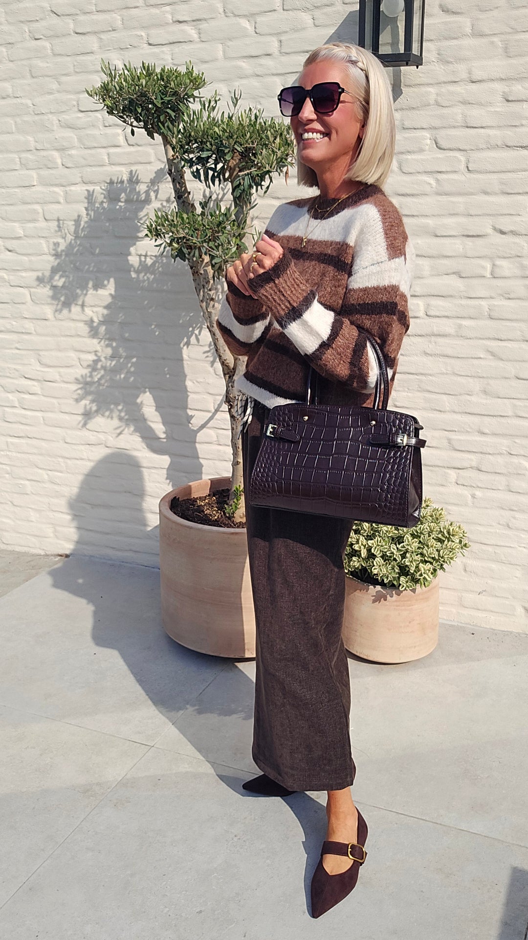CLEMENCE striped knit chocolat