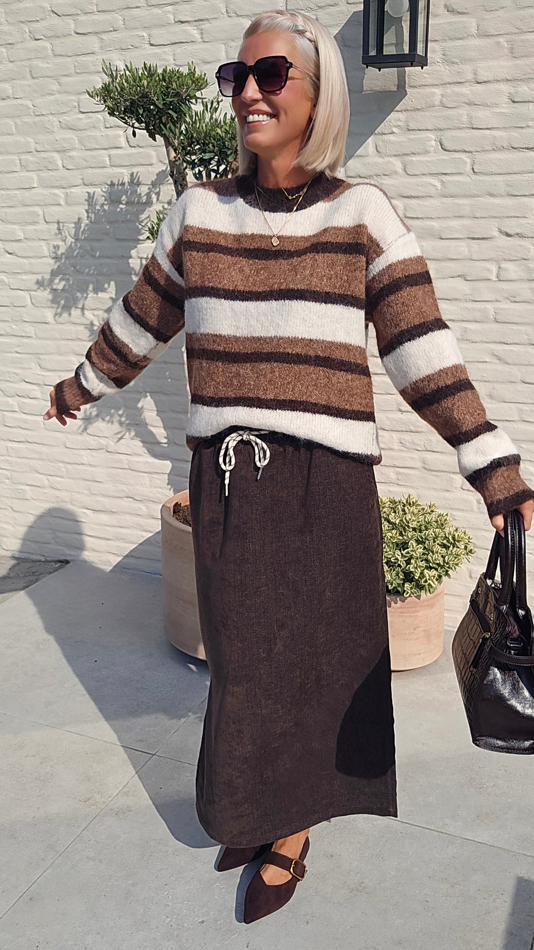 CLEMENCE striped knit chocolat