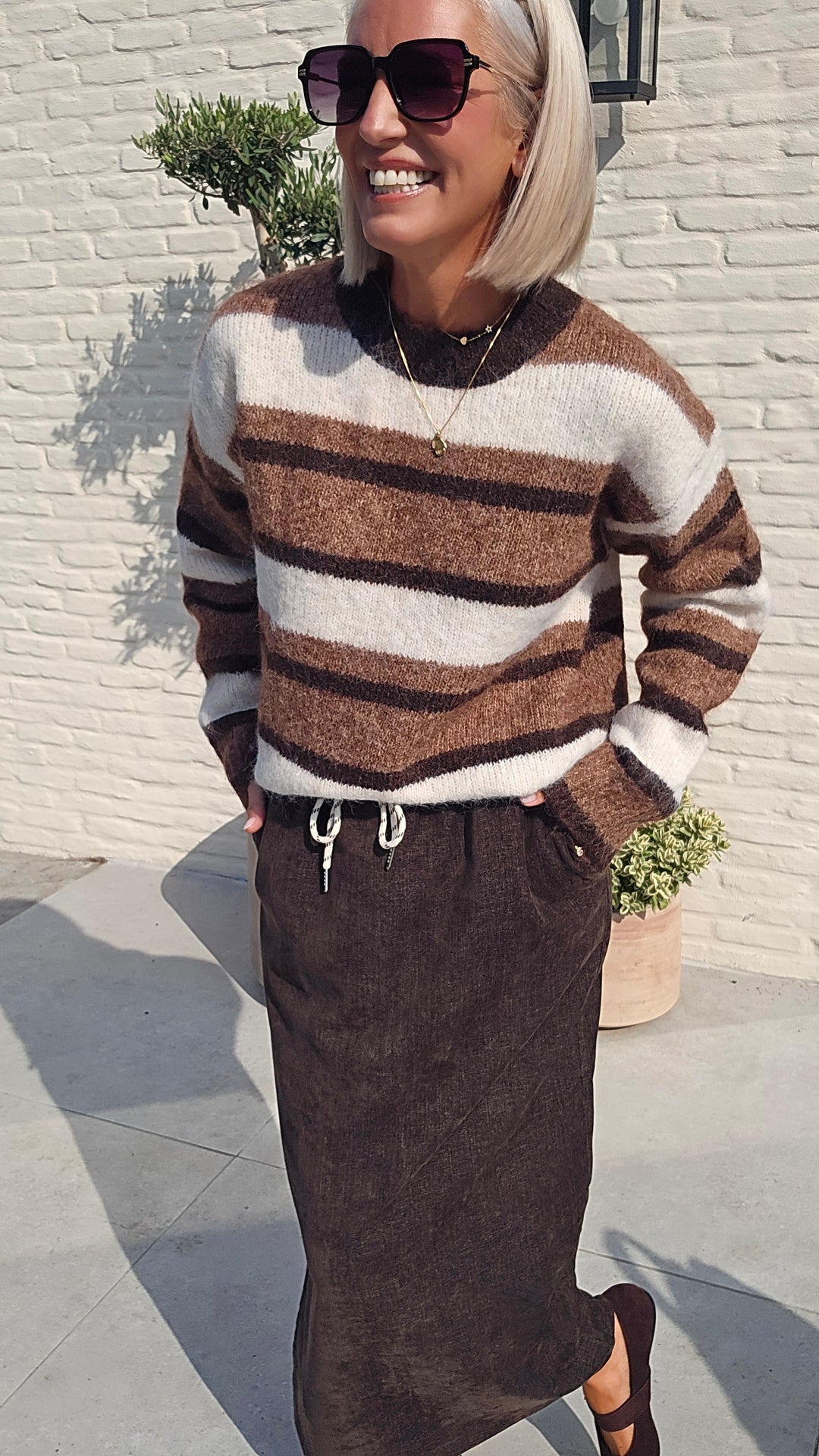CLAIRE velours skirt chocolat
