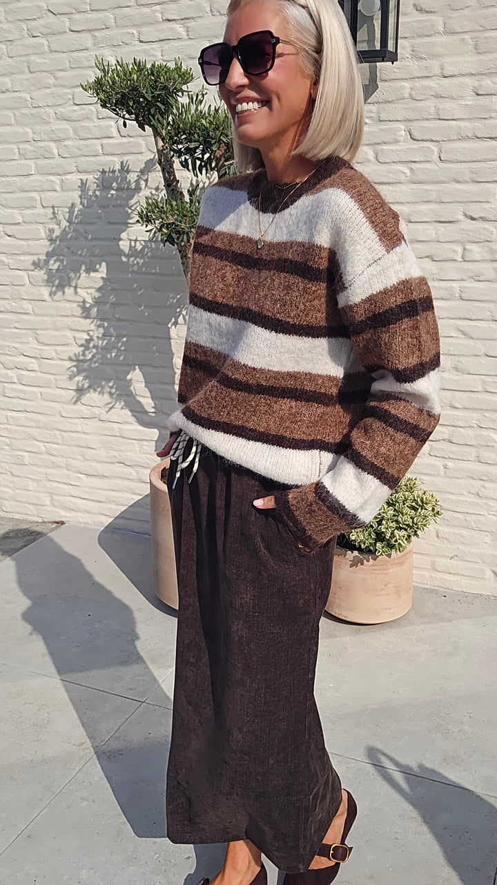 CLEMENCE striped knit chocolat