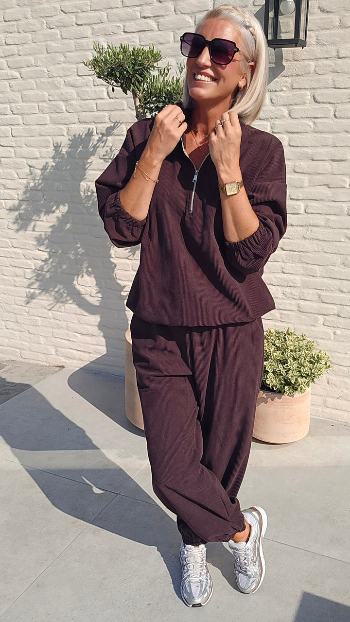IMKE corduroy set chocolat