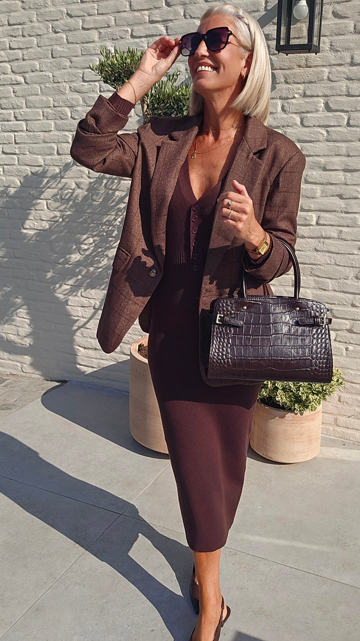 FAMKE blazer chocolat