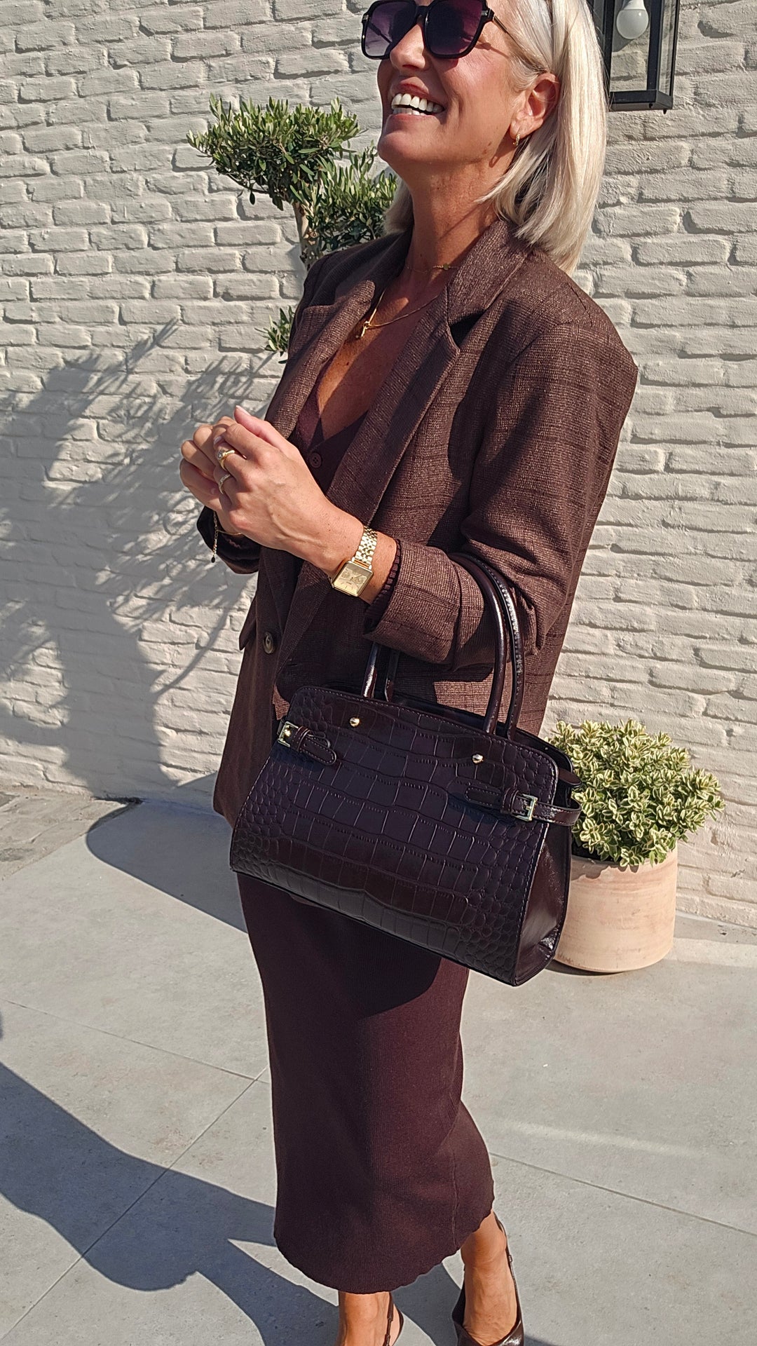 FAMKE blazer chocolat