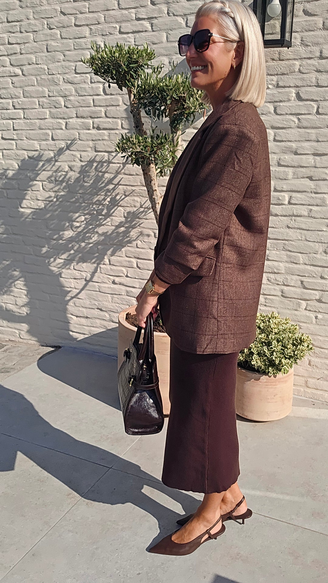 FAMKE blazer chocolat