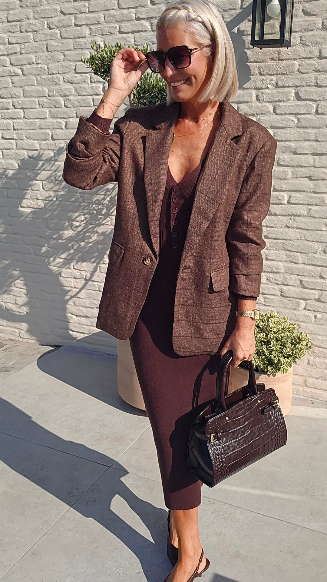 FAMKE blazer chocolat