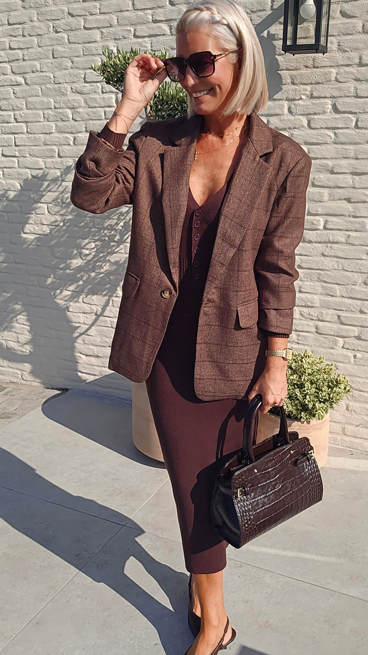 FAMKE blazer chocolat