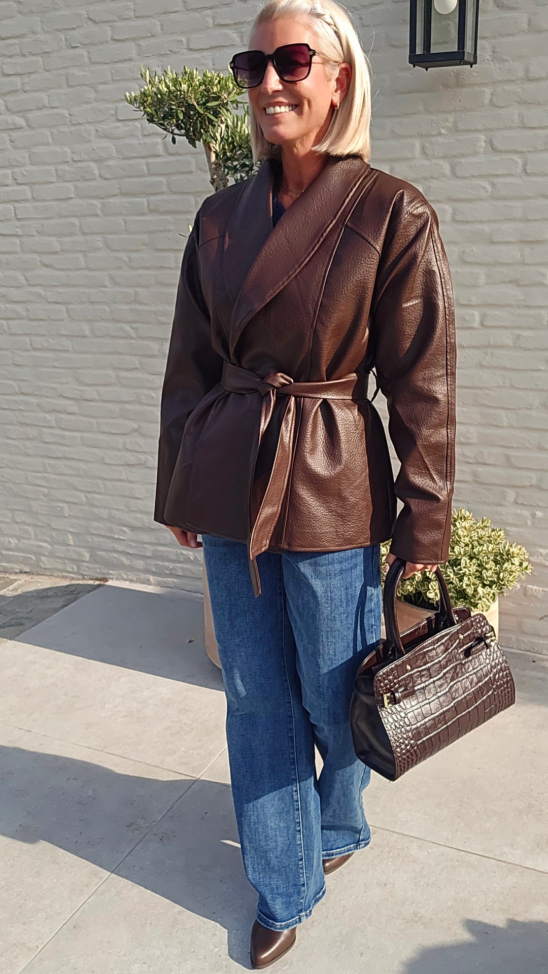 EMI wrap coat chocolat