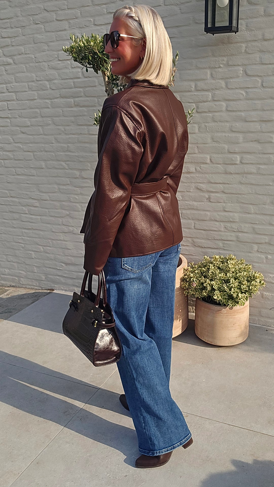 EMI wrap coat chocolat