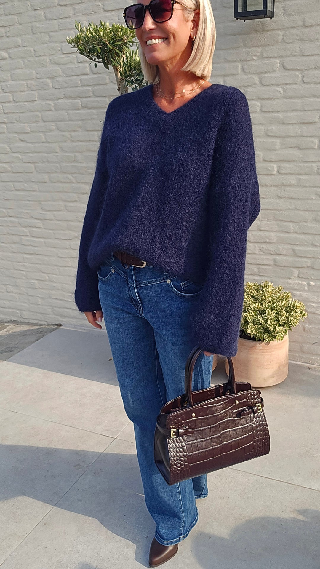 GIGI mohair knit navy