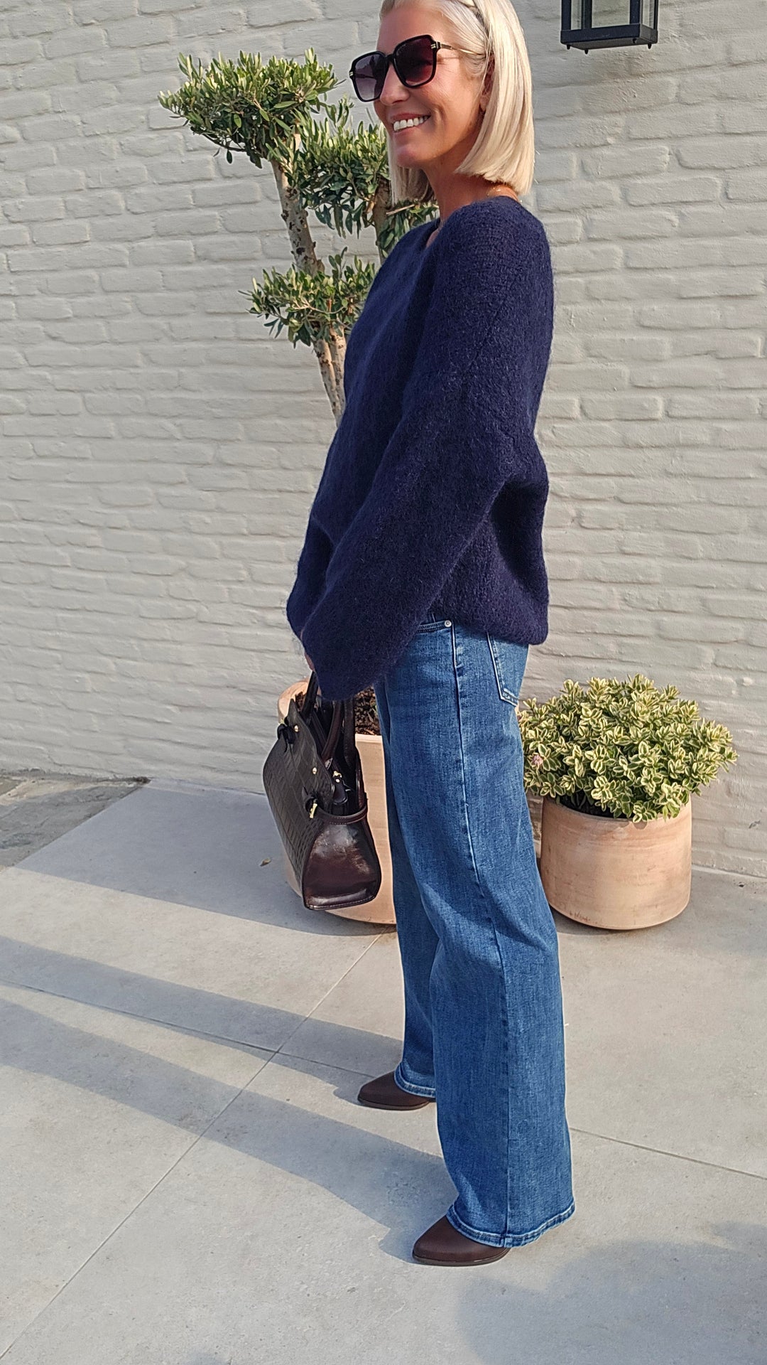 GIGI mohair knit navy