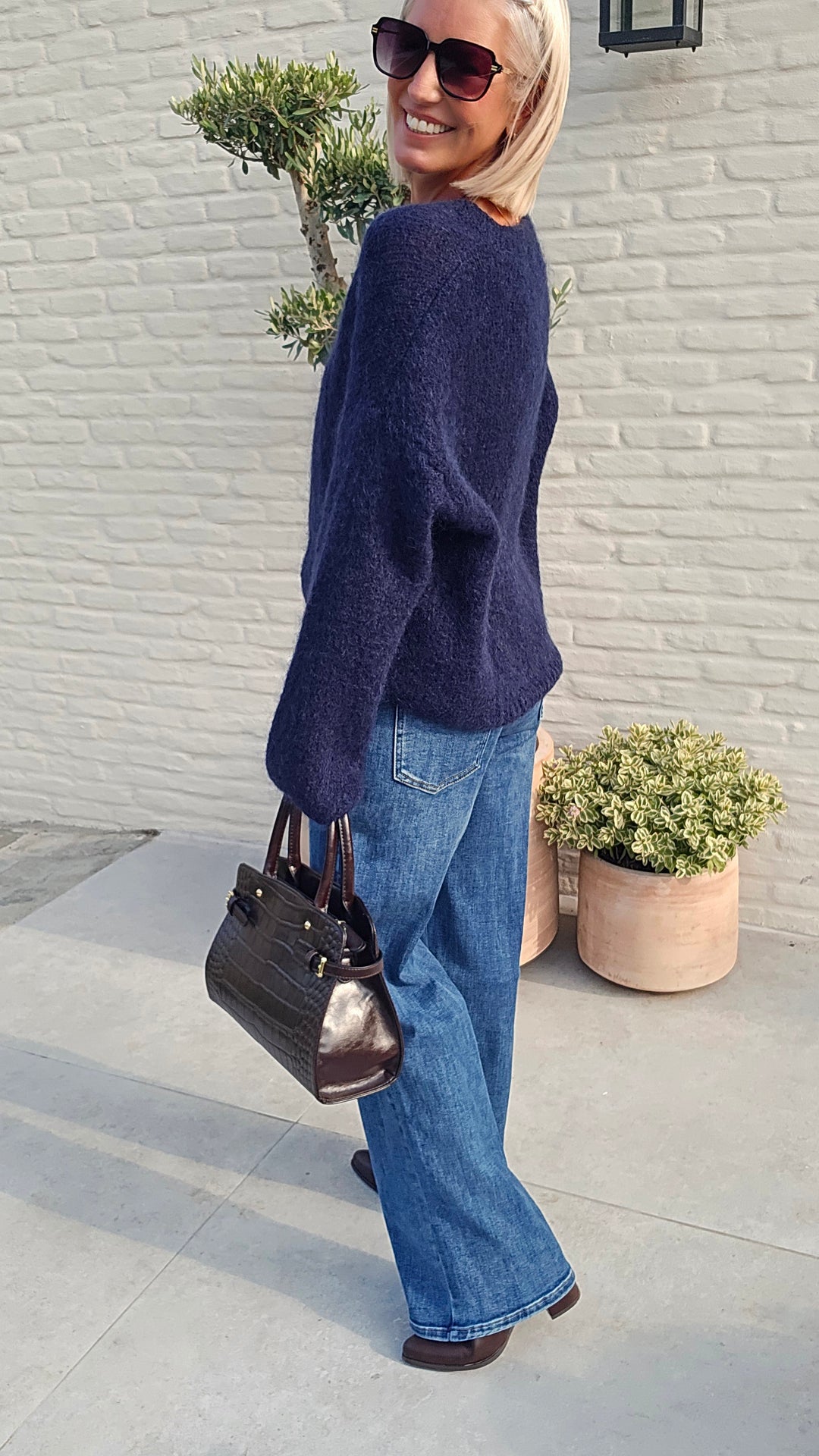 GIGI mohair knit navy