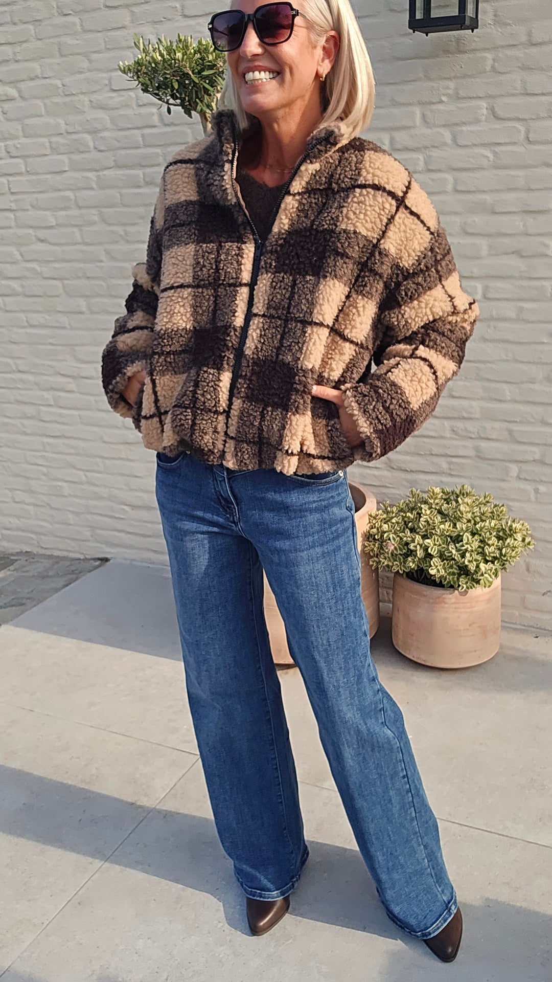 AMBER teddy jacket chocolat