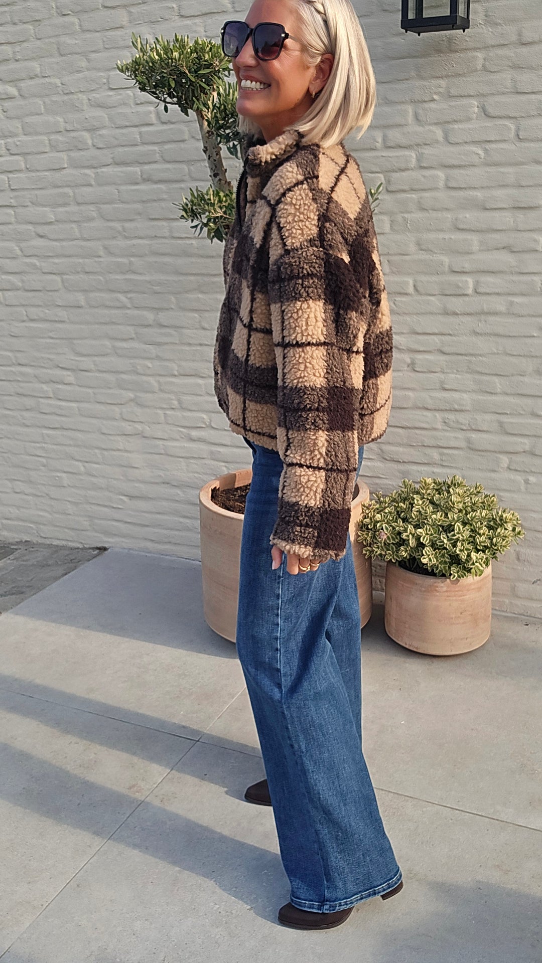 AMBER teddy jacket chocolat