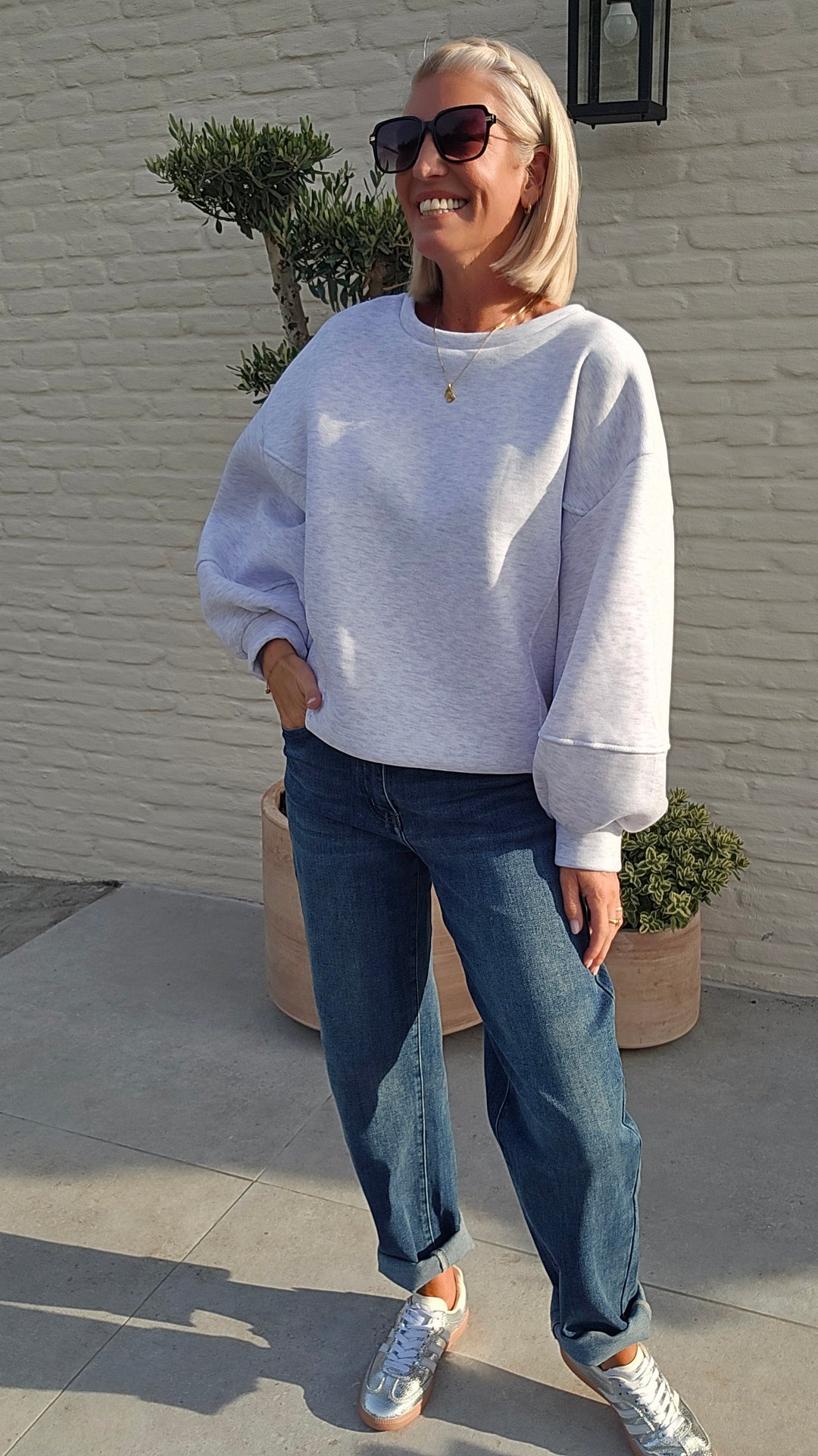 ANNA sweatshirt soft mêlee grey
