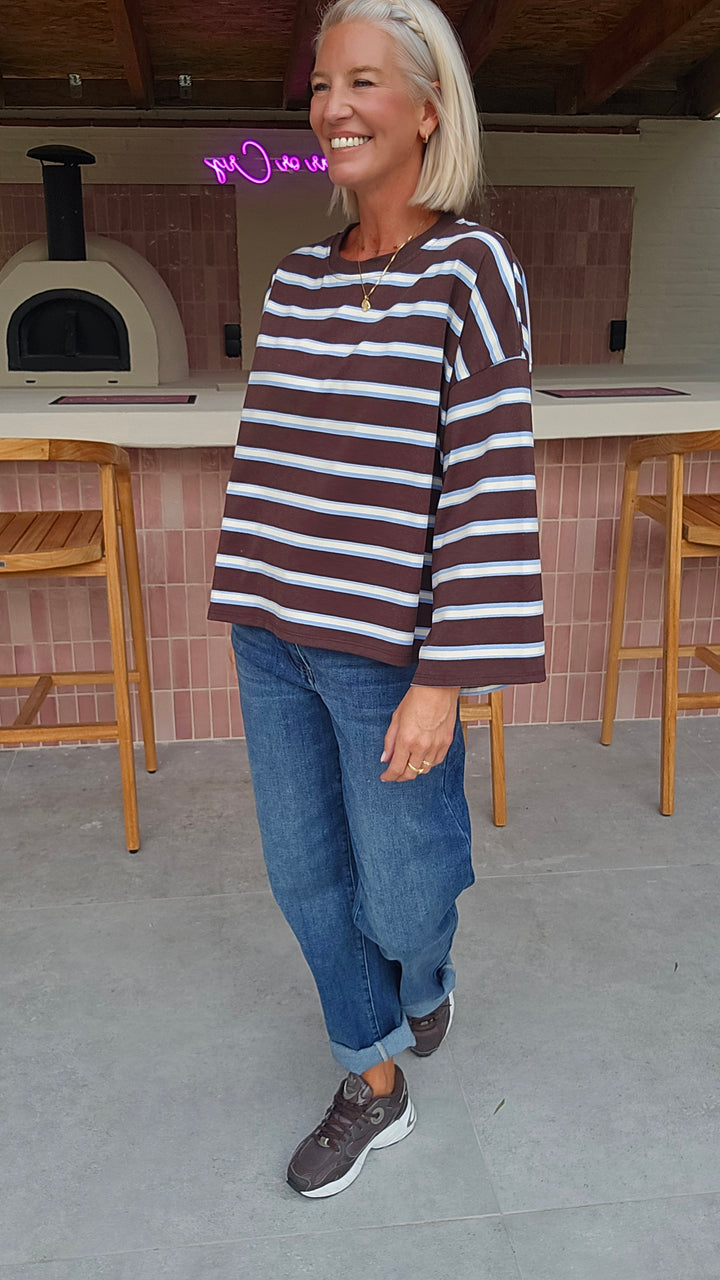 MILA striped longsleeve chocolat