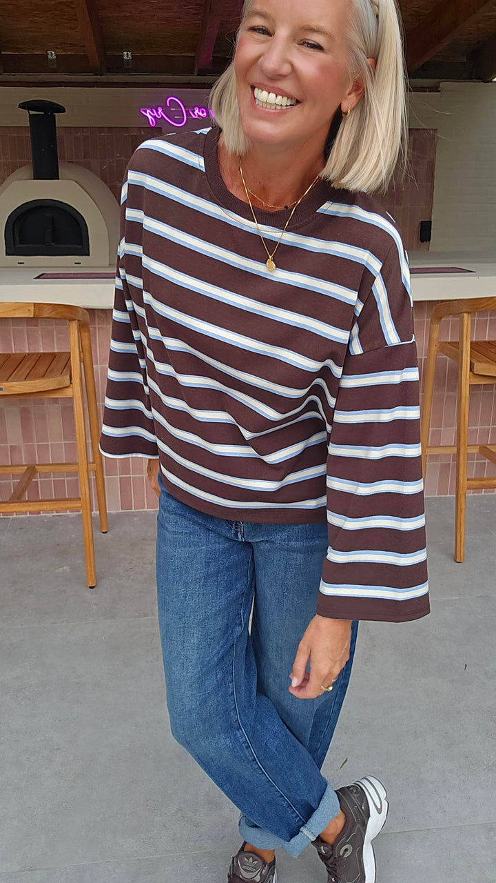 MILA striped longsleeve chocolat