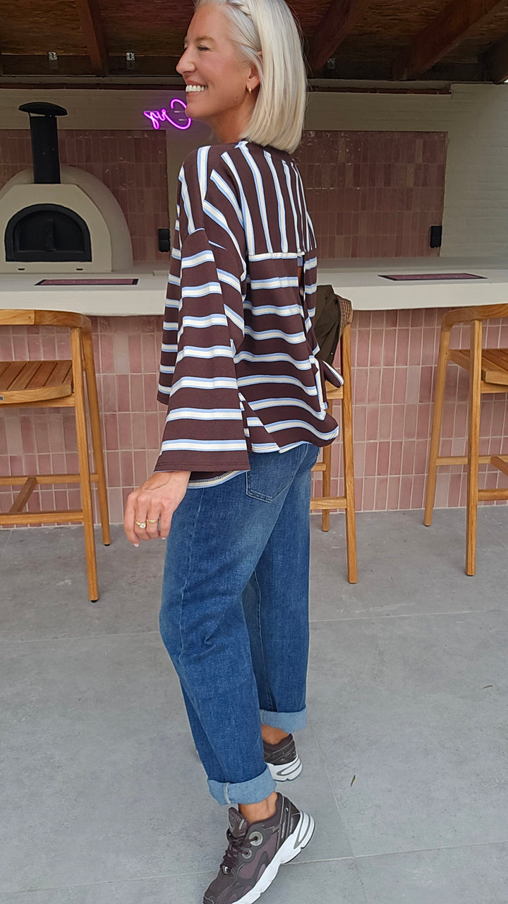 MILA striped longsleeve chocolat