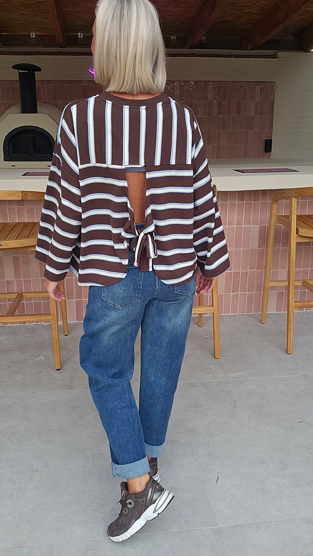 MILA striped longsleeve chocolat
