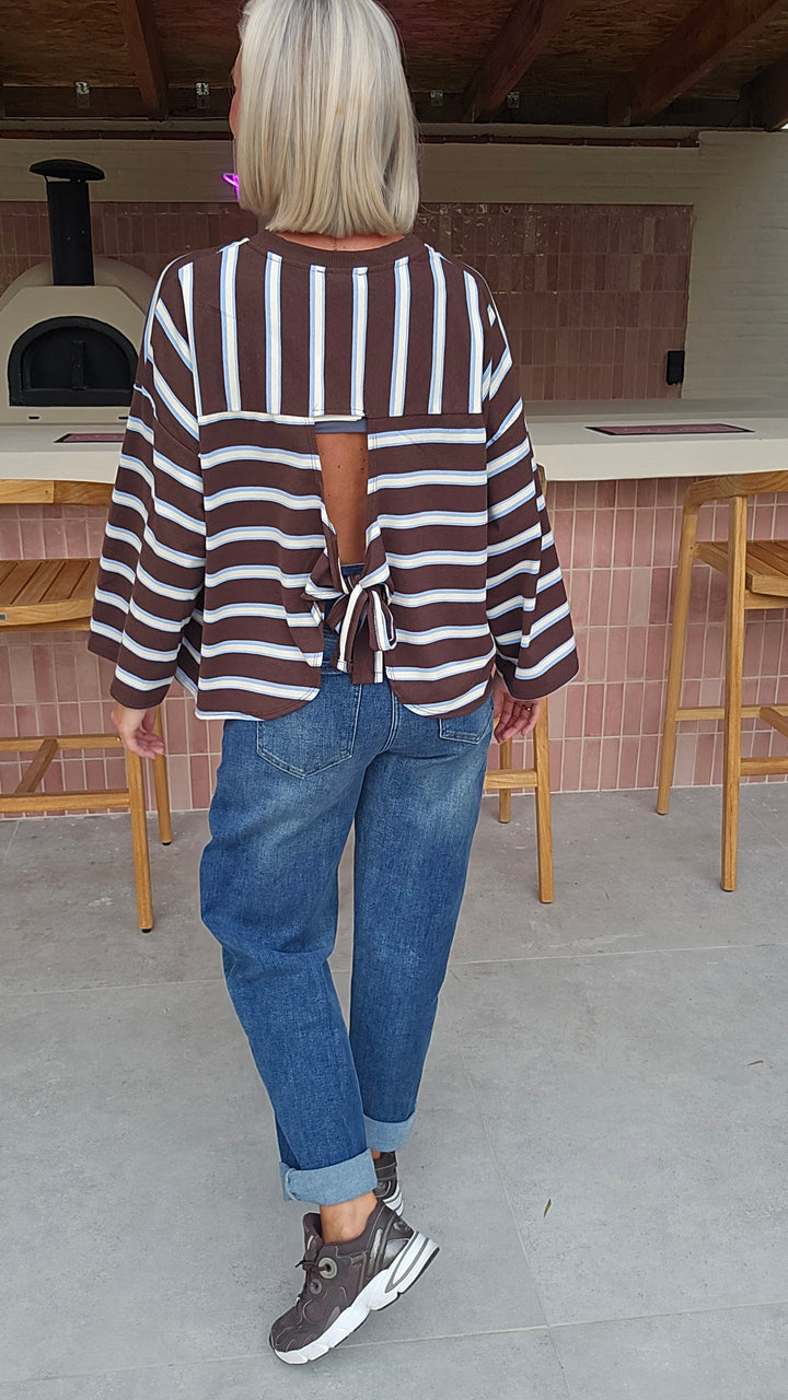 MILA striped longsleeve chocolat