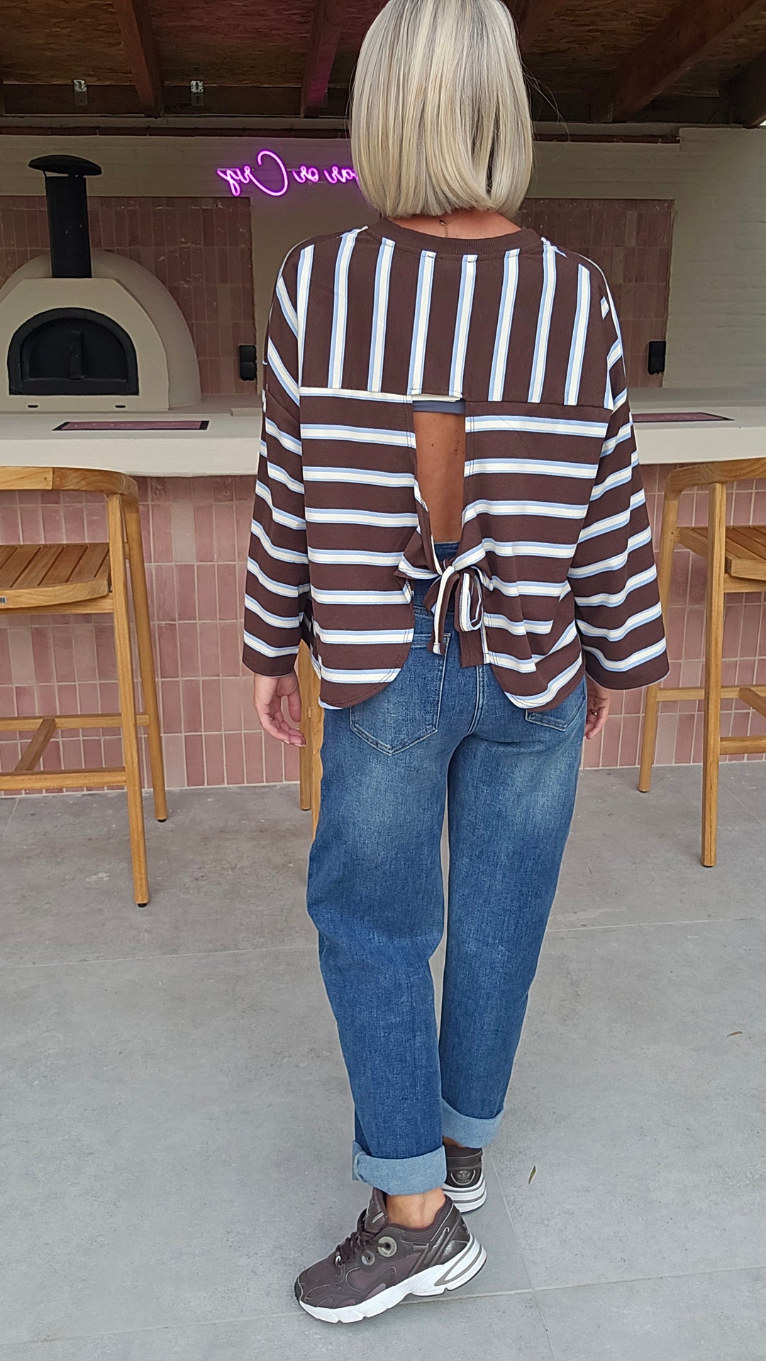 MILA striped longsleeve chocolat