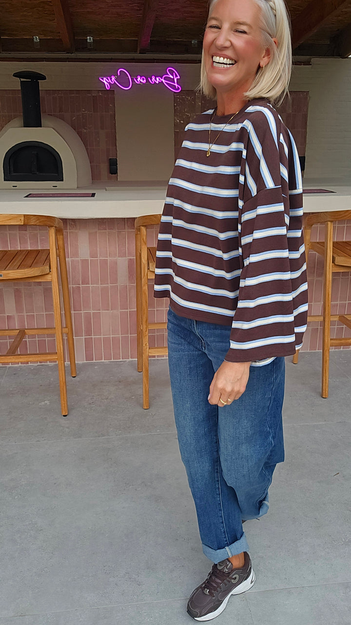 MILA striped longsleeve chocolat