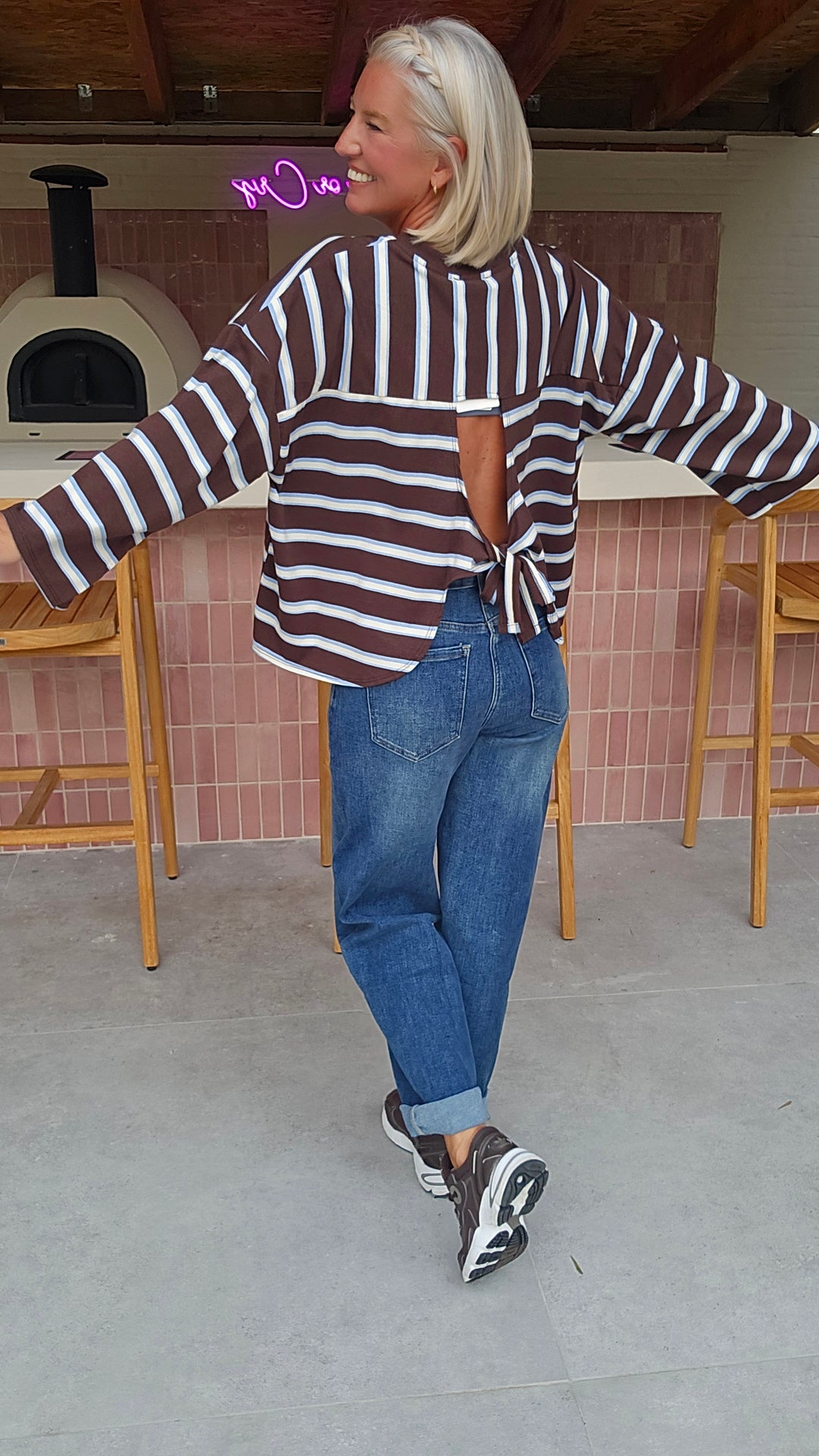 MILA striped longsleeve chocolat