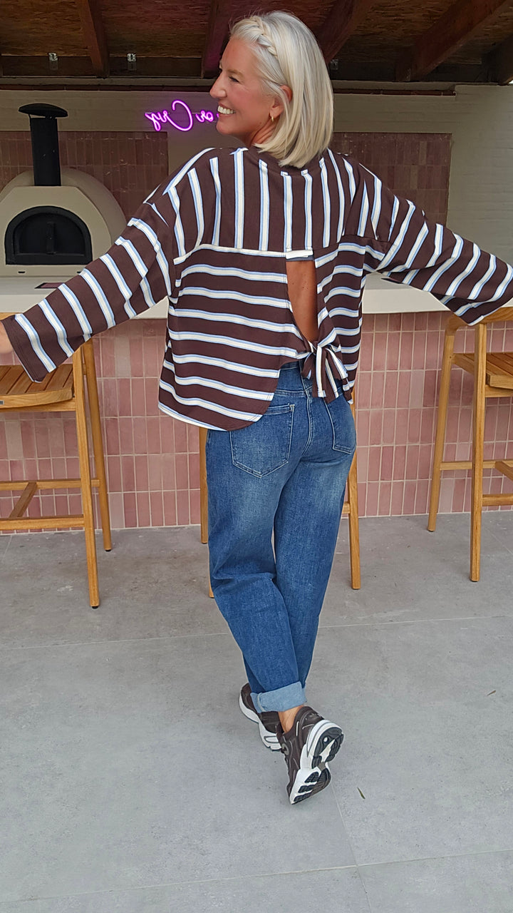 MILA striped longsleeve chocolat