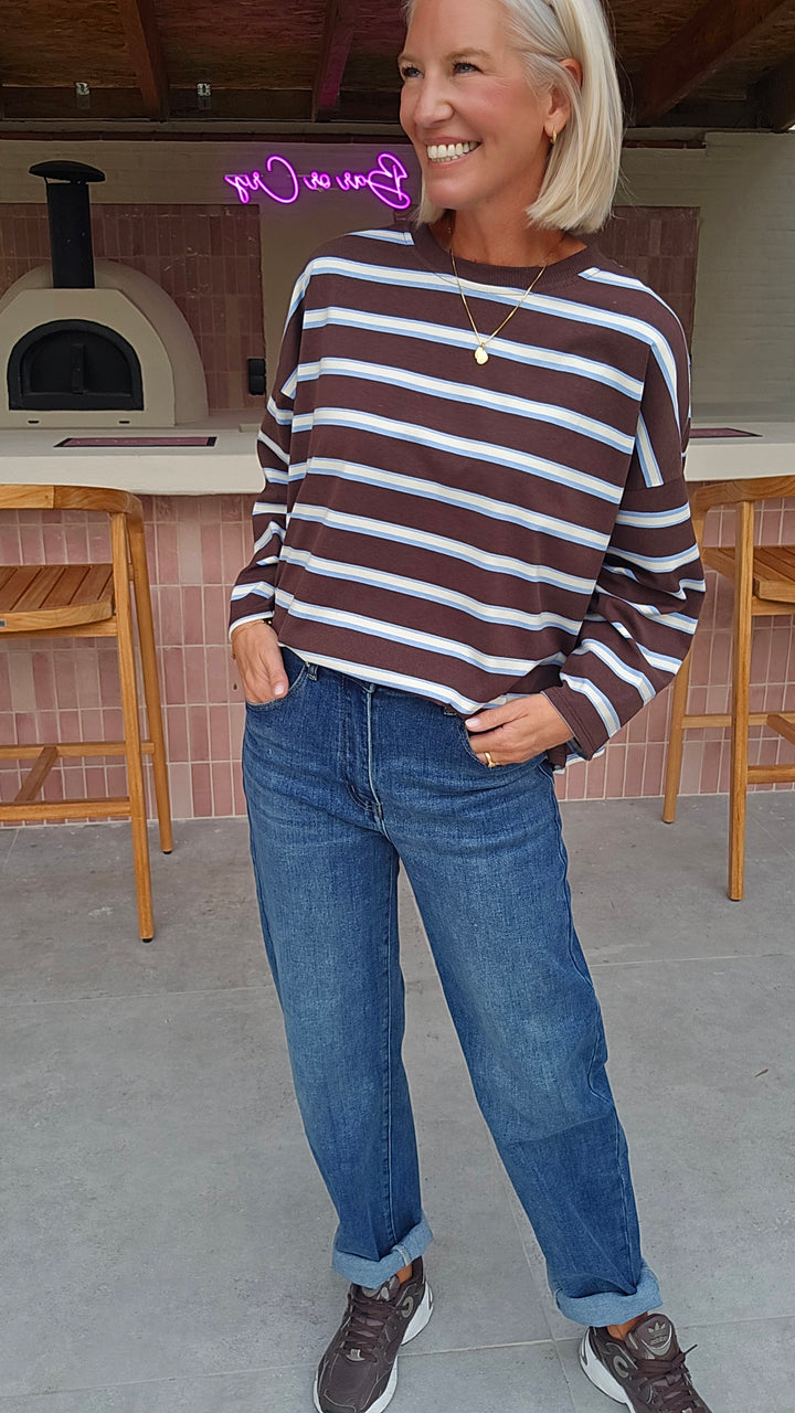 MILA striped longsleeve chocolat