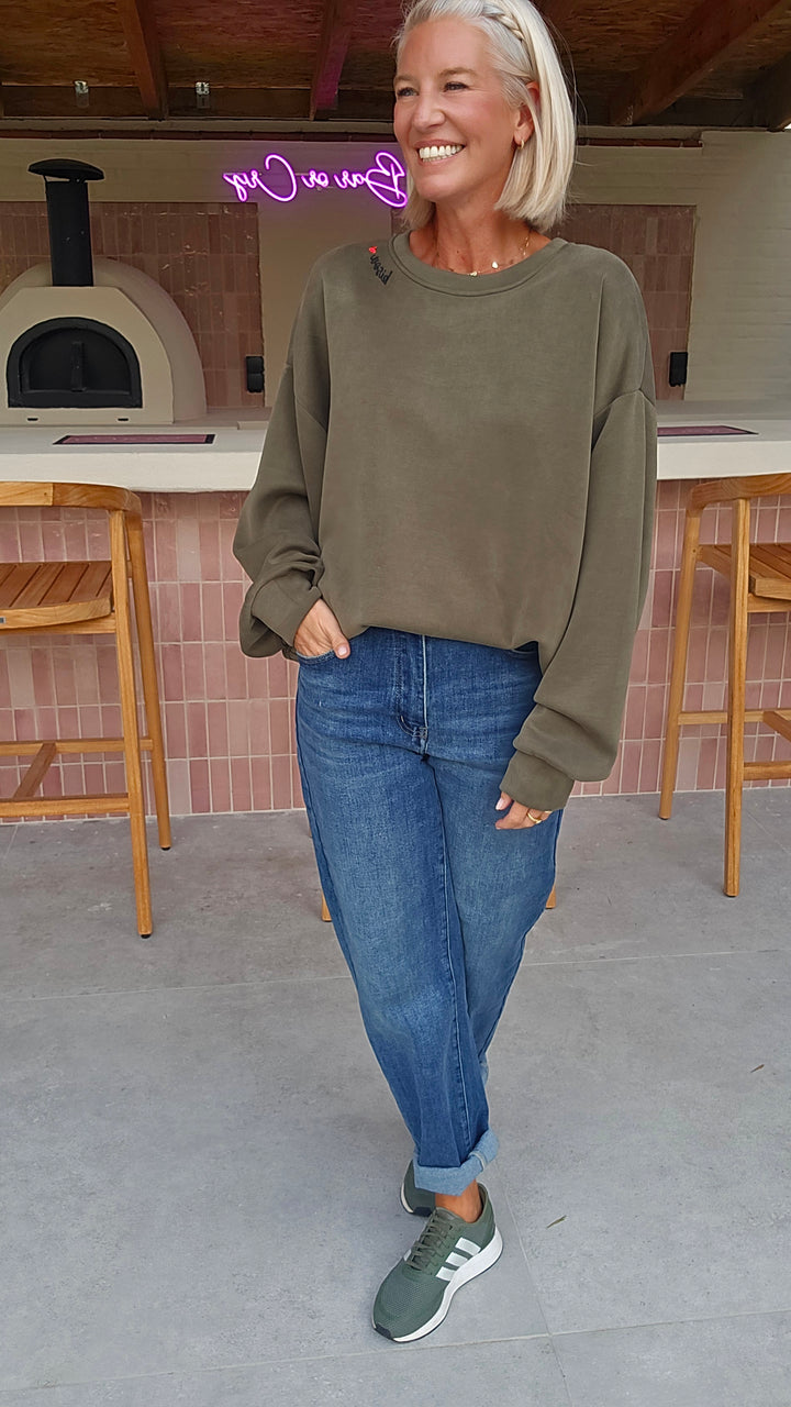 BISOUS oversized sweatshirt khaki